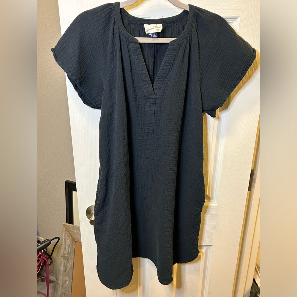 Universal Thread Black Oversized Gauze Dress Beach Summer Lounge BOHO Sz S